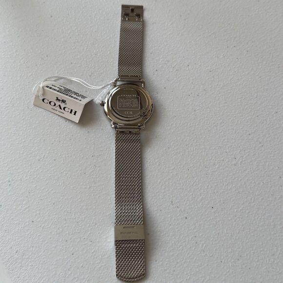 COACH Unisex Elliot Silver-Tone Stainless Steel Mesh Bracelet Watch 41mm - Picture 5 of 8